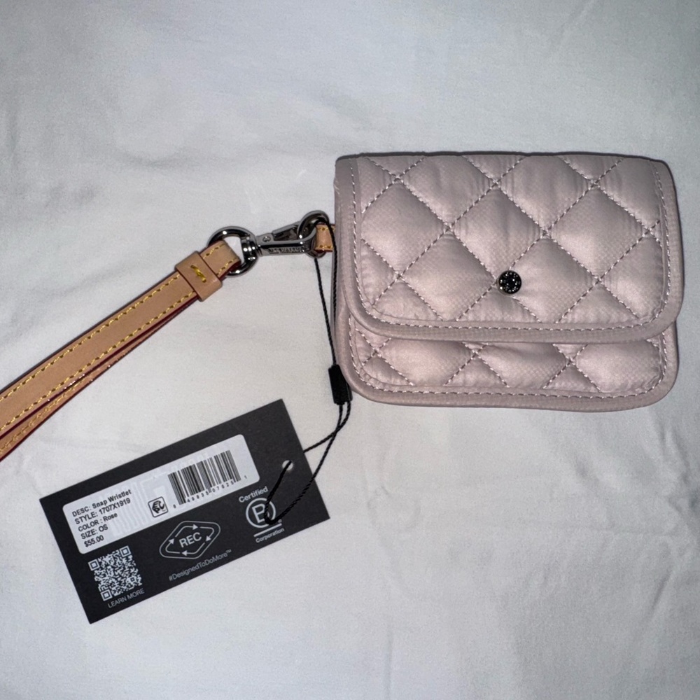 MZ Wallace Metro Snap wristlet in Rose Pink